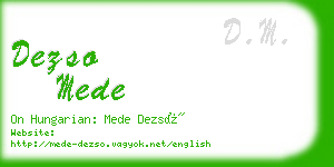 dezso mede business card